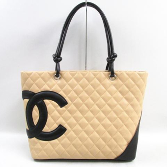 CHANEL シャネル カンボンライン コピー CH-BAG097 ラージ トートバッグ ベージュ ブラック レザー